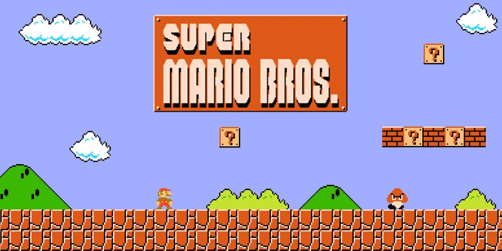 The title screen of Super Mario Bros. Aon the NES