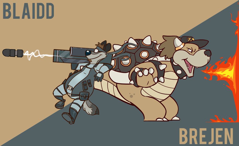 Blaidd as Snake and Brejen as Bowser