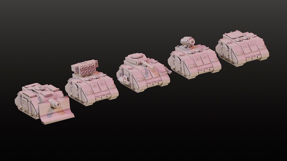 3mm scale tanks designed in Plasticity 3D