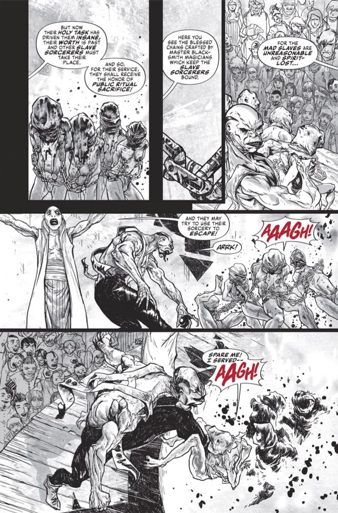 Samples of Simon Bowland's comic book lettering.