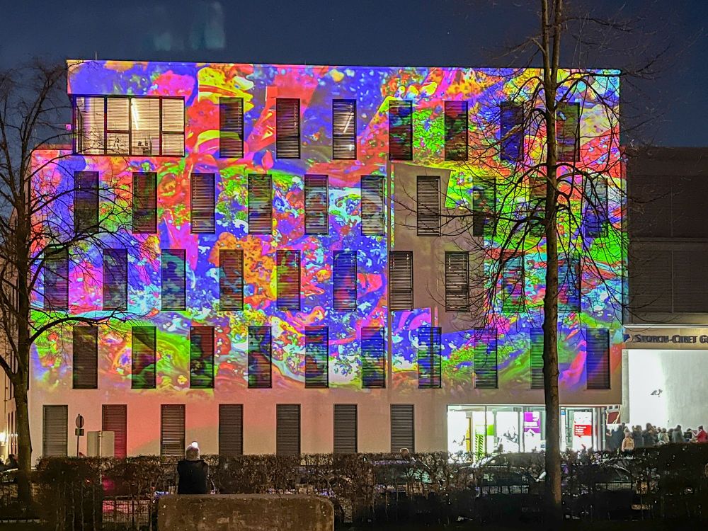 Lichtinstalltionen beim Lichterfest im Stadtteil Ostersbaum in Wuppertal