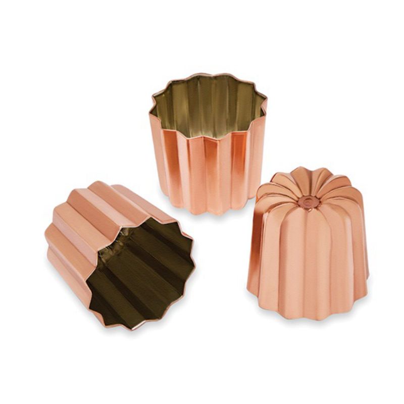 photo de 3 moules à canelé en cuivre étamé 5,5 cm
3 moules à canelé en cuivre étamé 5,5 cm - Mathon Risques : Eléments traces métalliques (métaux lourds : plomb, mercure, cadmium...) Motif : Risque de migration de métaux lourds dans les aliments. Des éléments composants le produit (étain et plomb) ont été détecté da ...