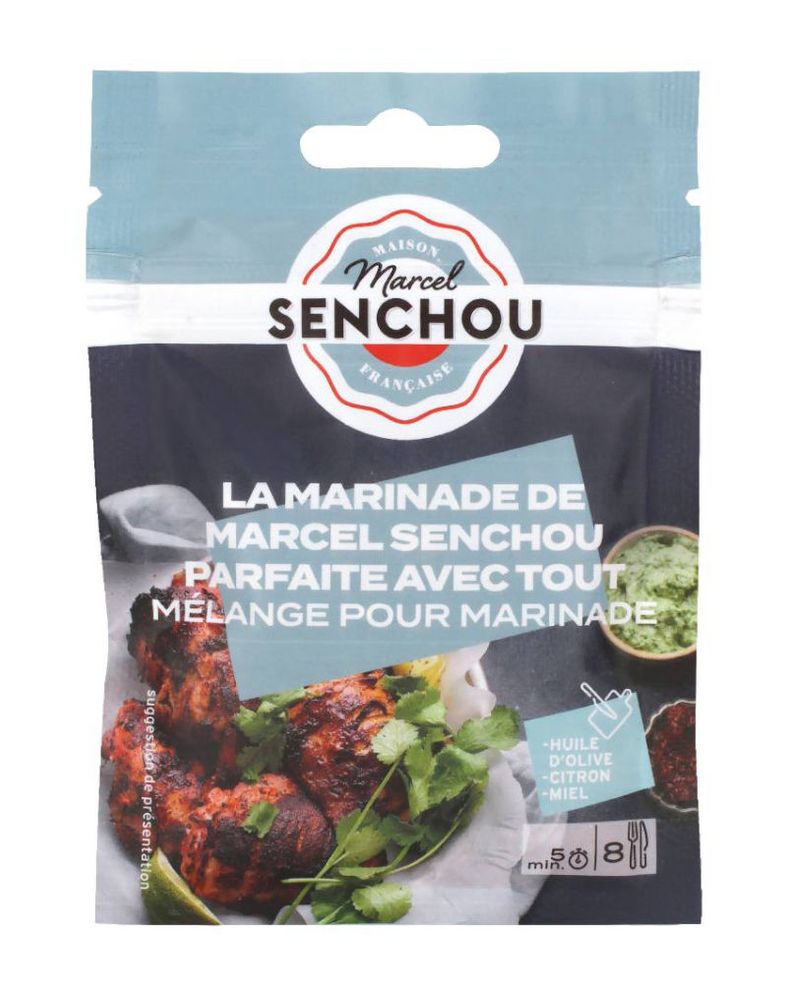 photo de LA MARINADE DE MARCEL SENCHOU PARFAITE AVEC TOUT LA MARINADE DE MARCEL SENCHOU PARFAITE AVEC TOUT - MARCEL SENCHOU Risques : Substances allergisantes non déclarées Motif : Erreur étiquetage: liste ingrédient incorrecte et présence de gluten non déclarée