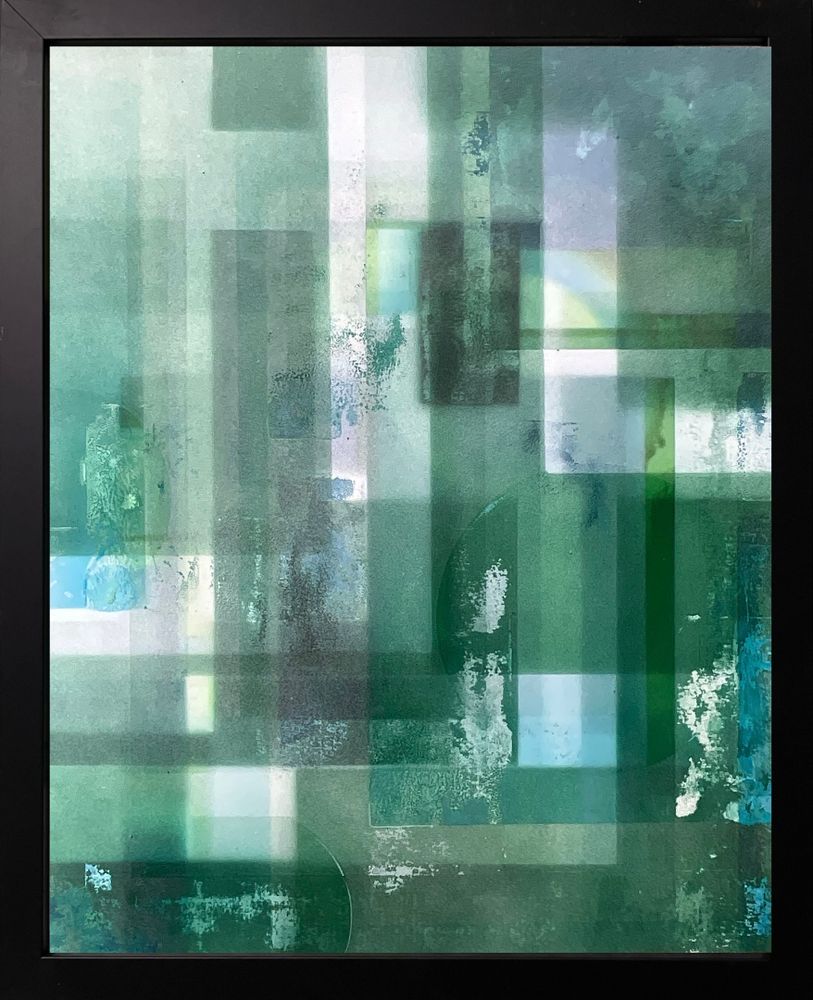 Obra "Visión nocturna 3" (cara 2, apagada con luz) de la serie "Parabellum 4", por el artista abstracto El Gus.