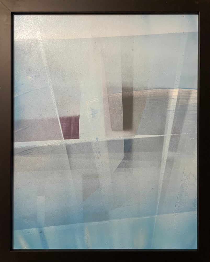 Obra "Incursión ártica" (apagada con luz) de la serie "Parabellum 3", por el artista abstracto El Gus.
