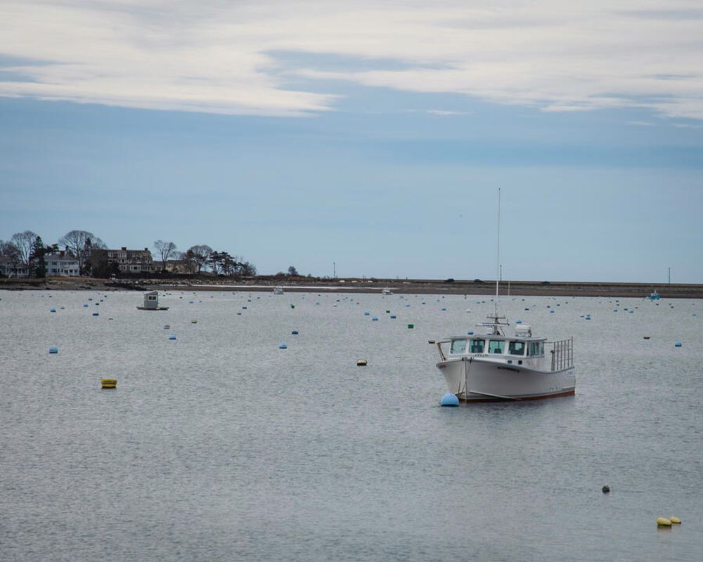 Fishing Boat in Harbor  #1 by Lane Billings