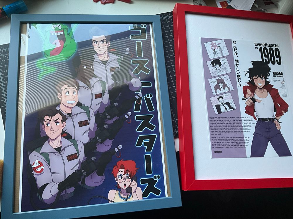 80年代アニメ風の『ゴーストバスターズ』ファンアート＆ケールさんの漫画作品『1989年の恋人たち』宣伝ポスター
