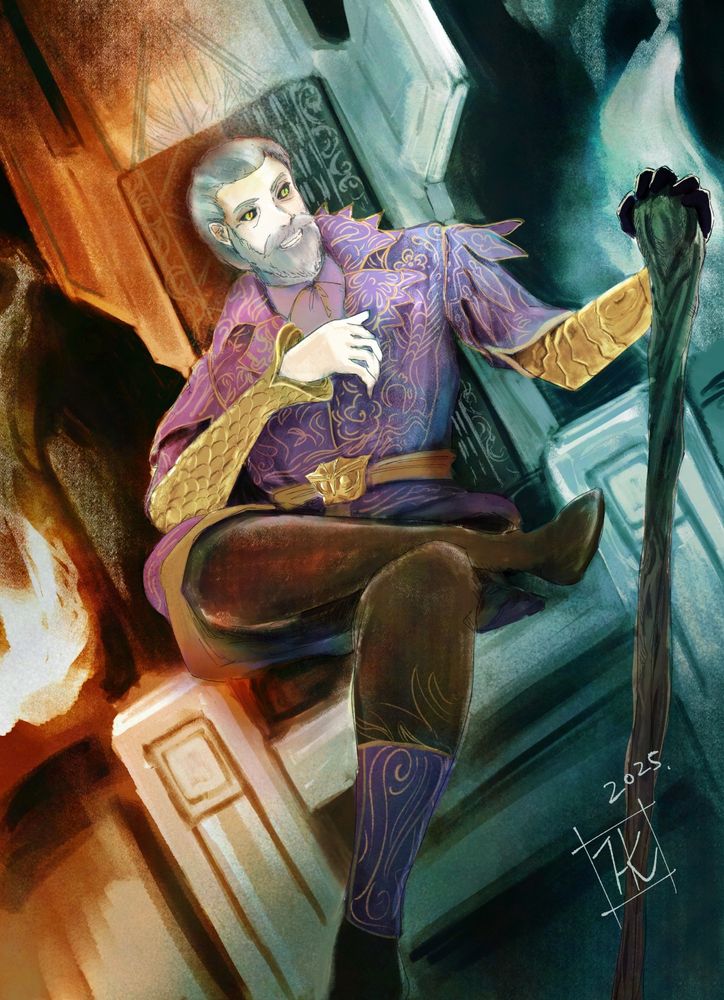 Digital fanart of Sheogorath, from a videogame TES IV: Shivering Isles