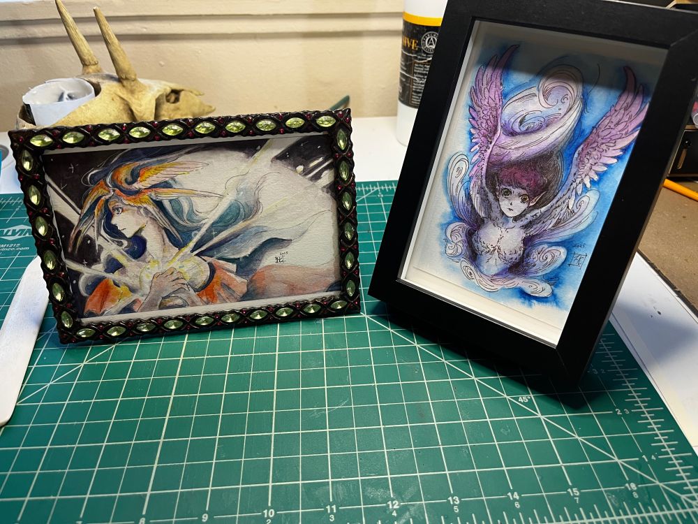 Framed watercolor paintings