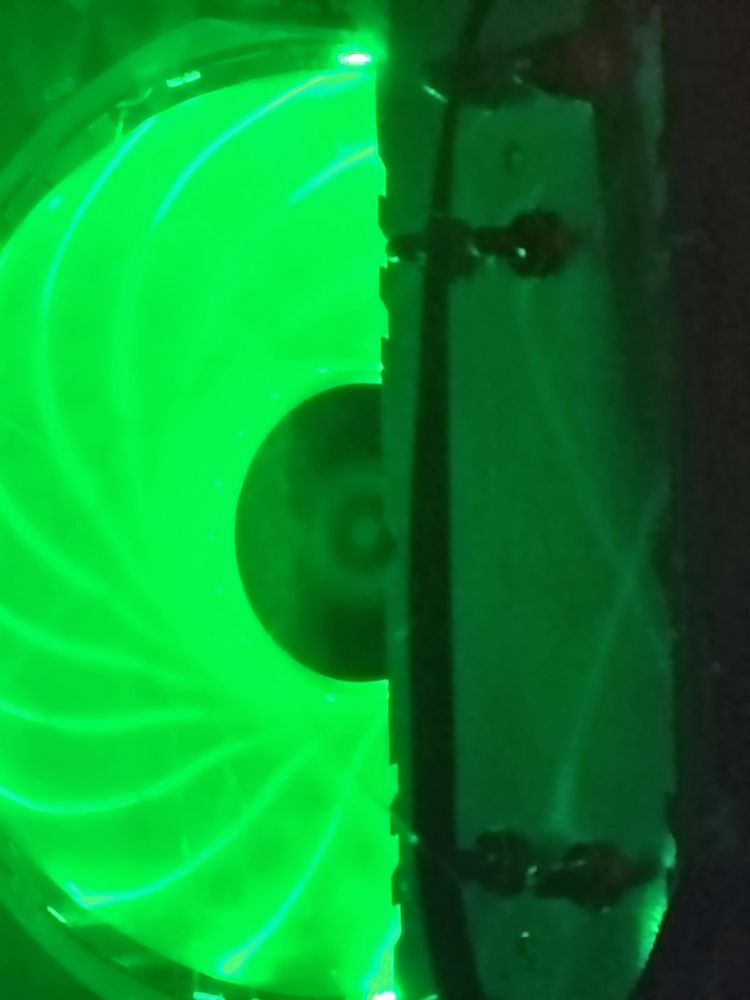 a green rear exhaust fan