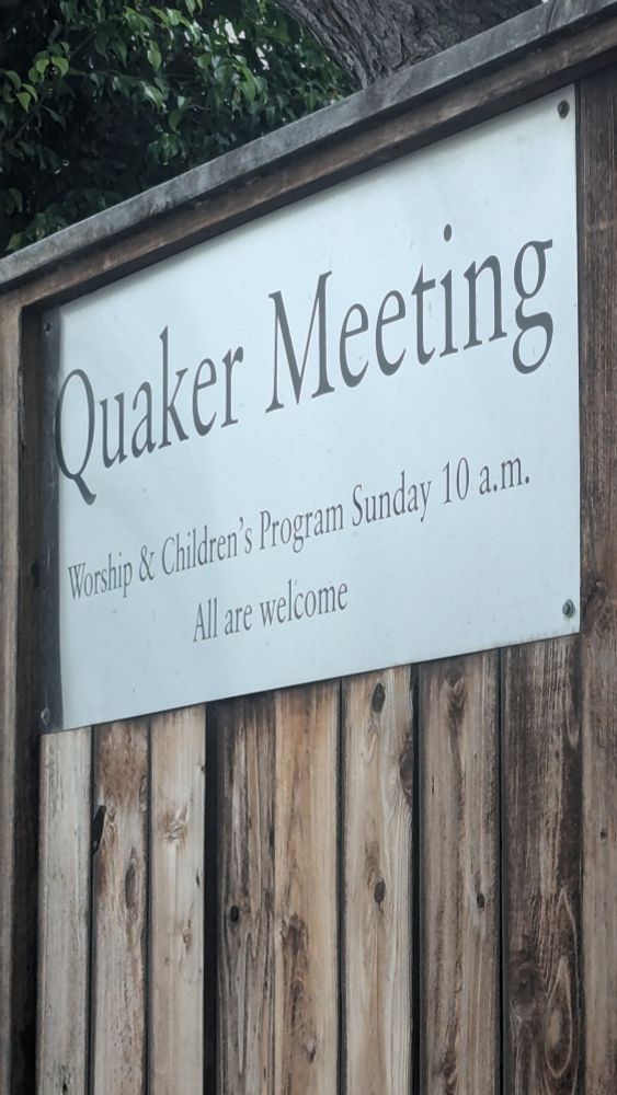 A photo of a Quaker Meeting sign