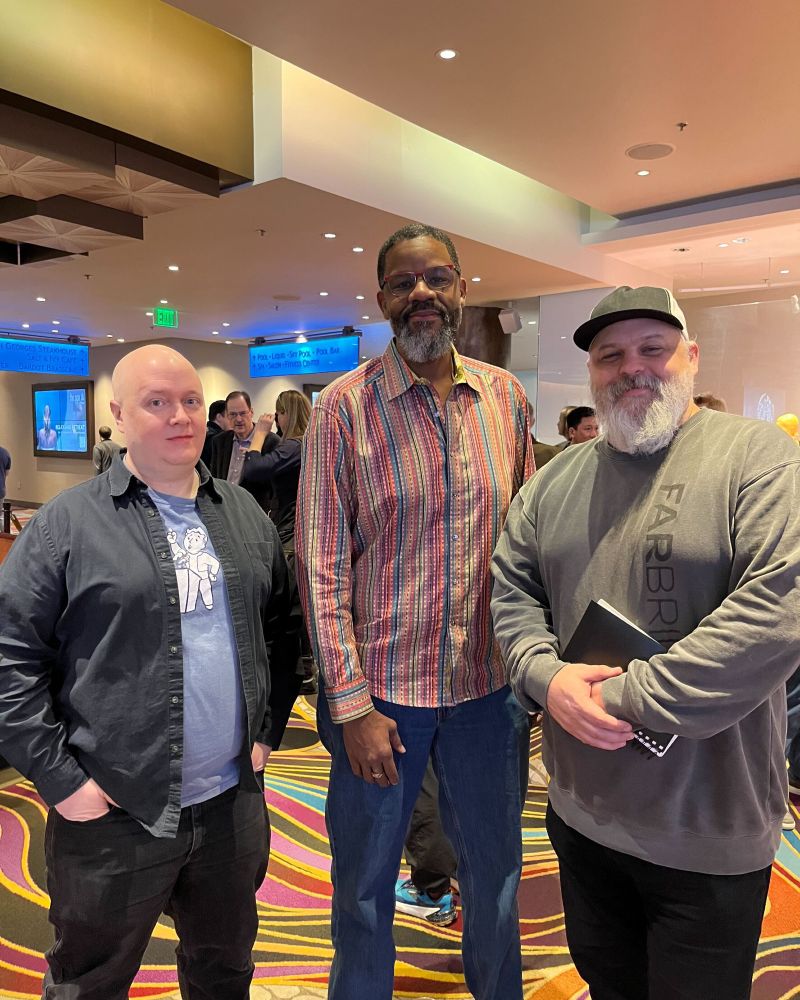 Left to Right: Richard Rouse III, Donald Harris, and Patrick Curry in Las Vegas for DICE 2025. 