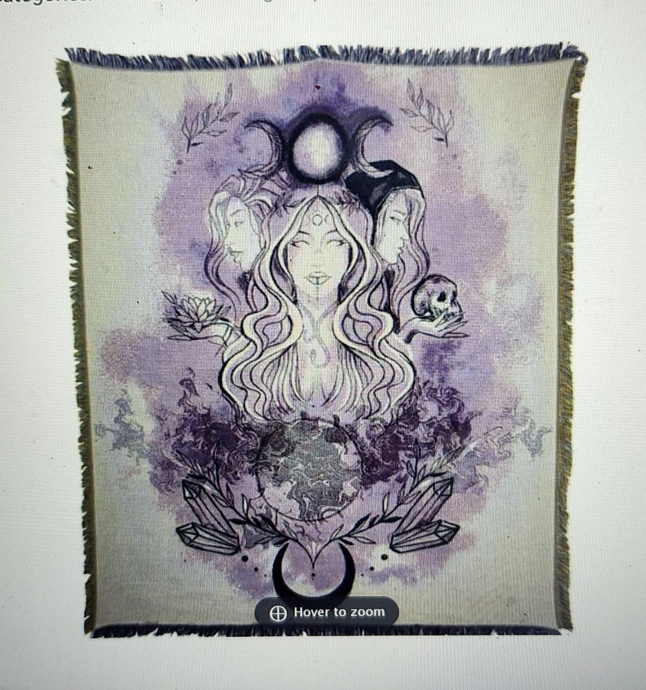 Cream, lavender and grey Hekate Throw blanket 