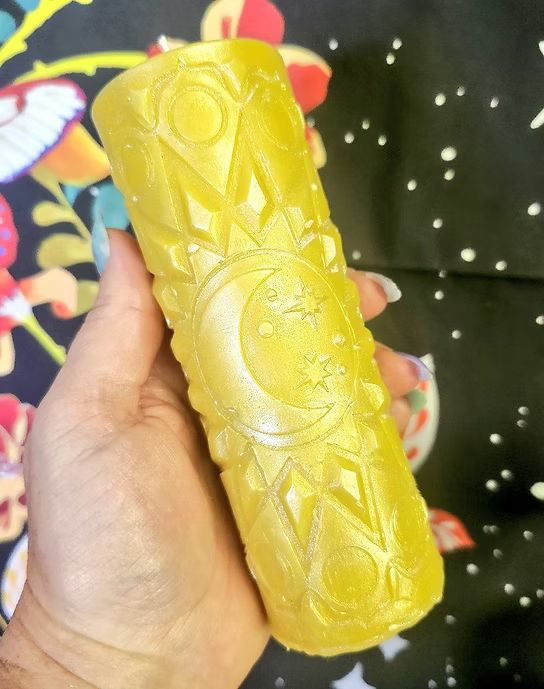 Large beewax moon/sun pillar candle