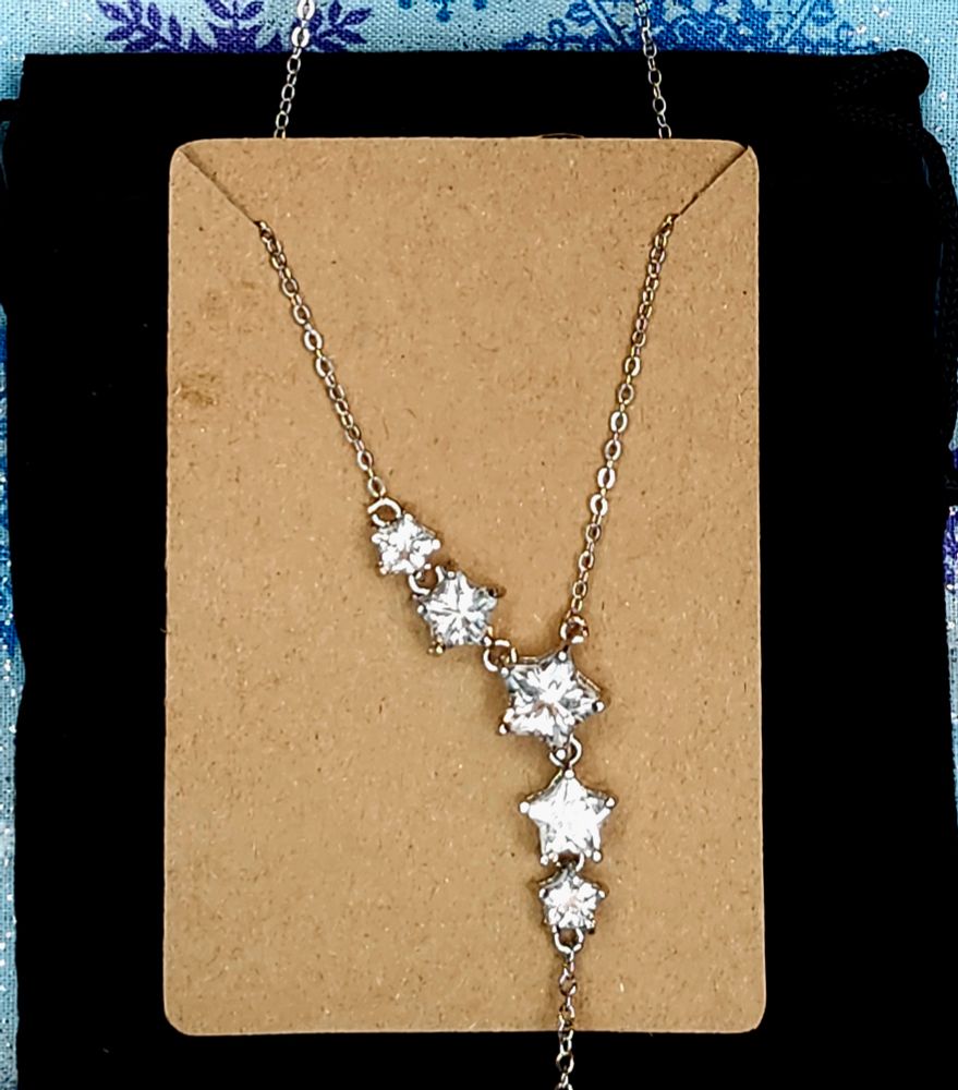 Quarts assumetrical trailing stars necklace