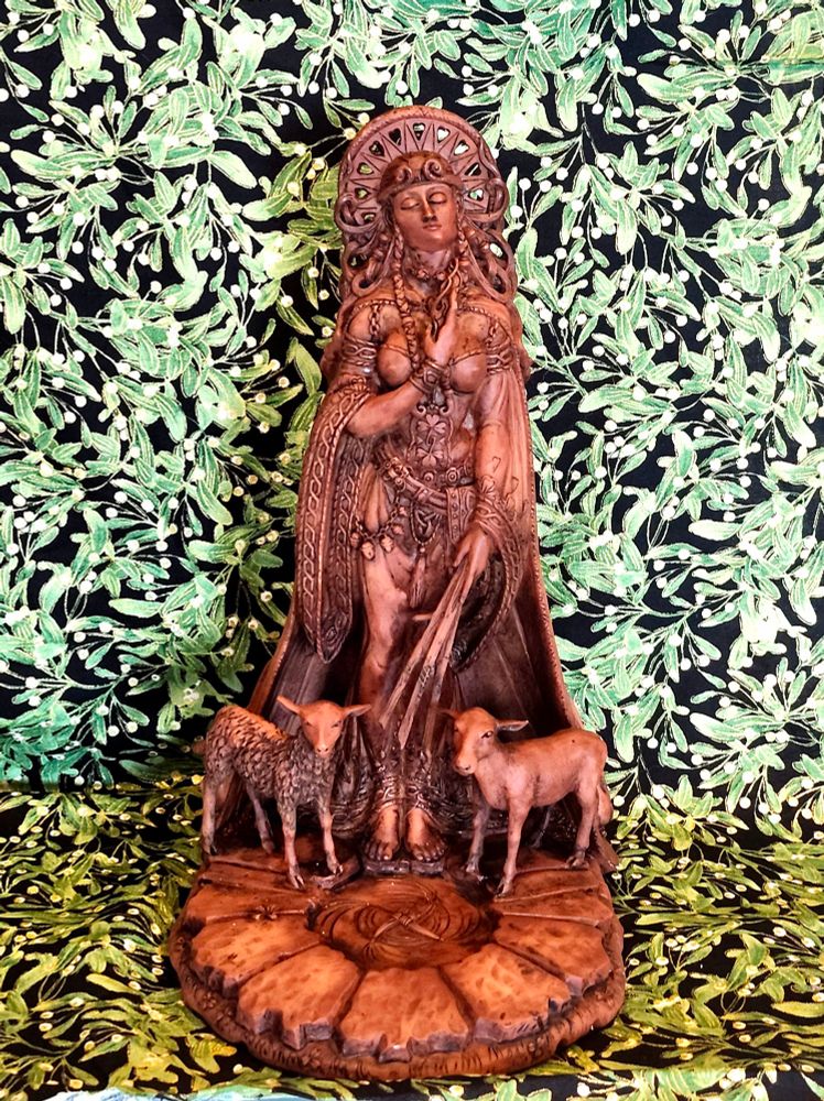 XL Brigid statue with lambs at her feet