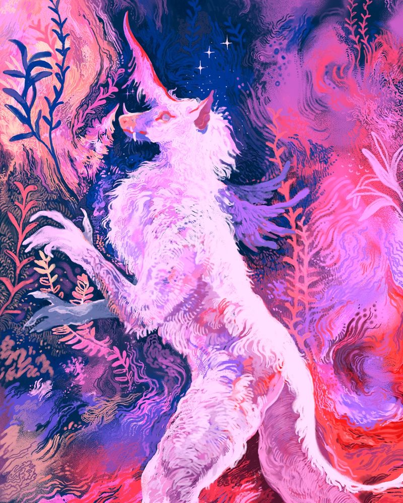 Digital illustration of fantasy monkey-like creature