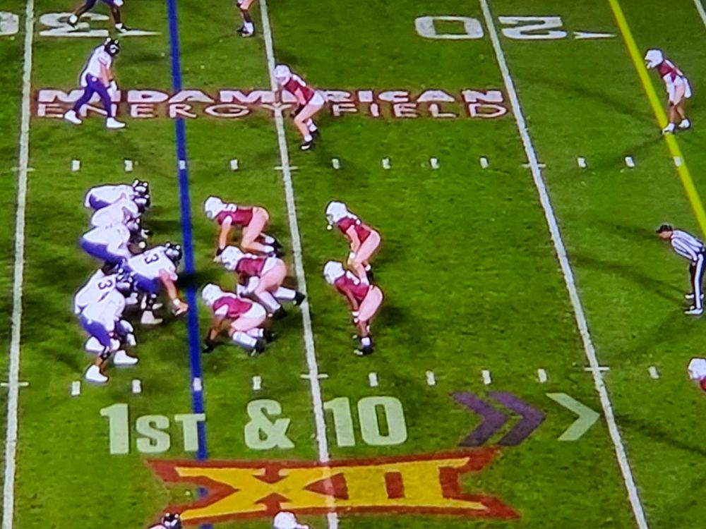 TCU vs Iowa State football game. The Cyclones are wearing nude colored pants so it looks like they are bottomless