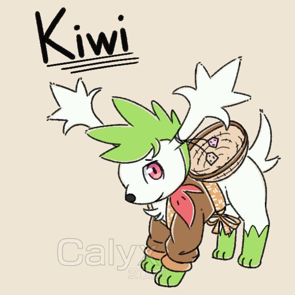 thegreatworlder’s Pokemon character, Kiwi the Shaymin.