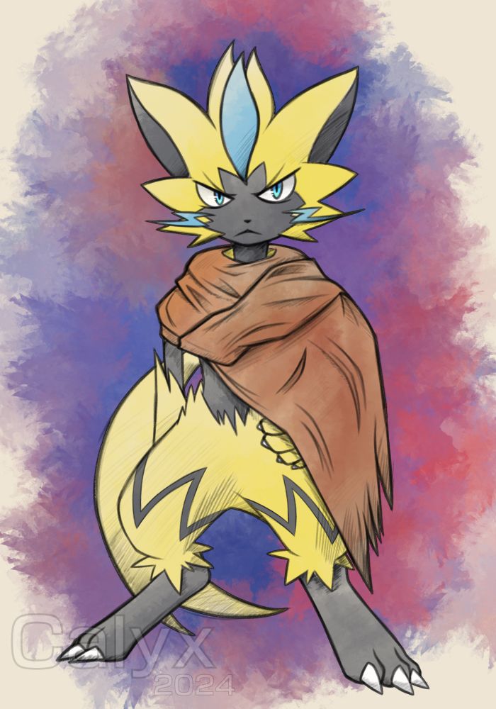 Unnamed Zeraora Pokemon Mystery Dungeon character just standing.