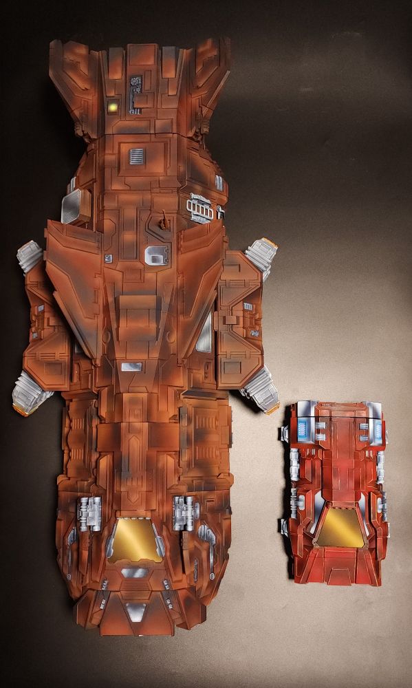 MTV Fleet Type S and Type D by gamesART-by-Philipp, painted by @overlordnemo.bsky.social 

#MTVFleet #gamesART #3Dprint #miniaturepainting 