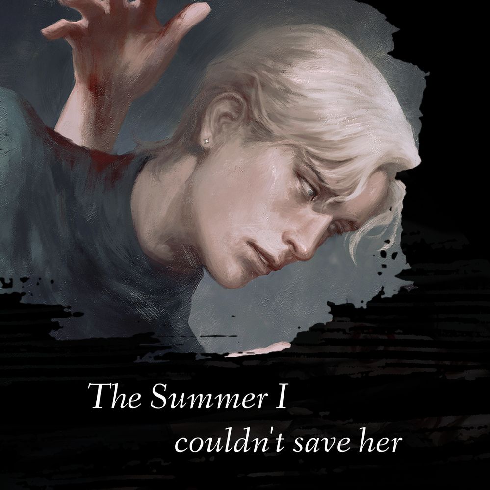 A sneak peek of the cover of Learning to Bleed featuring Spencer looking down at something, someone's hand over his shoulder