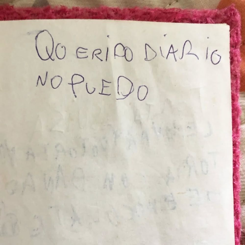 Escrito en el diaro "querido diario no puedo"