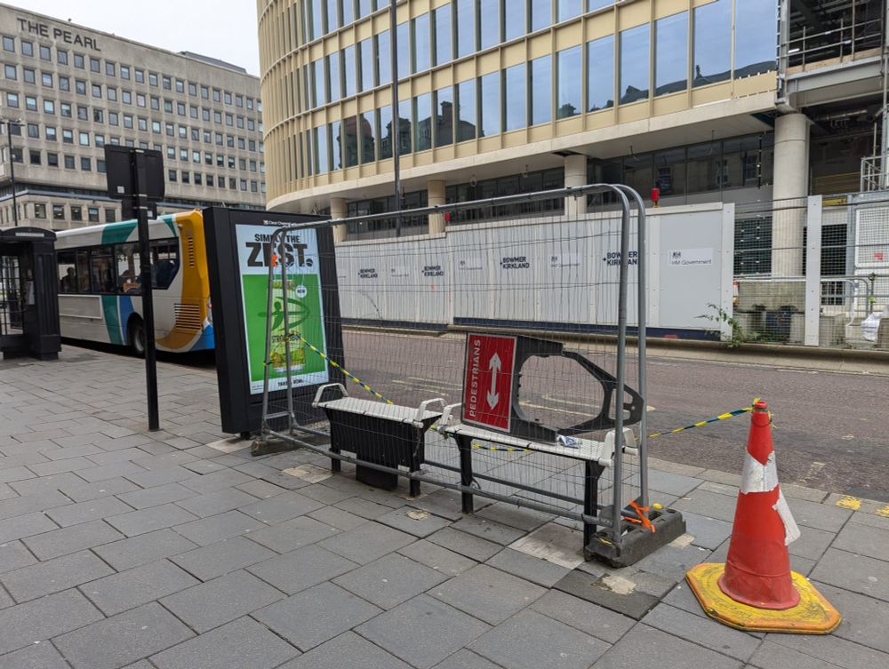 Damaged bus shelter 