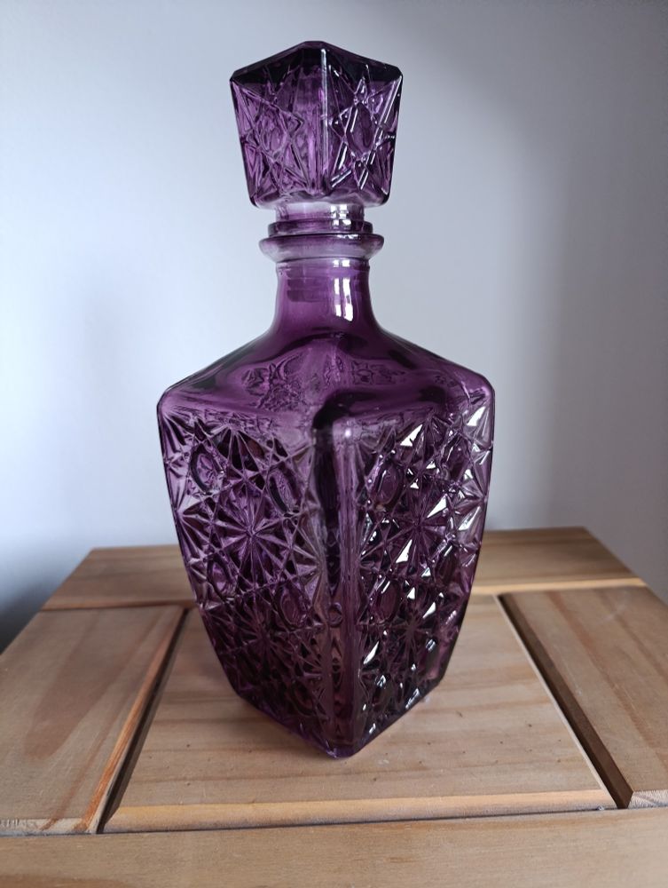 1970s Purple Glass Decanter.