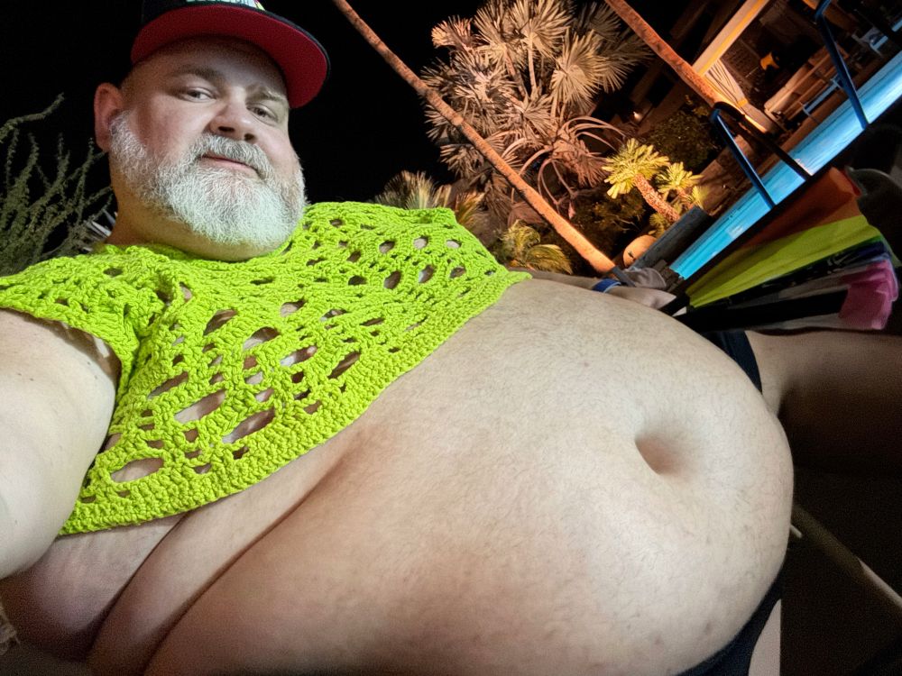 A photo of me in a homemade crocheted crop top