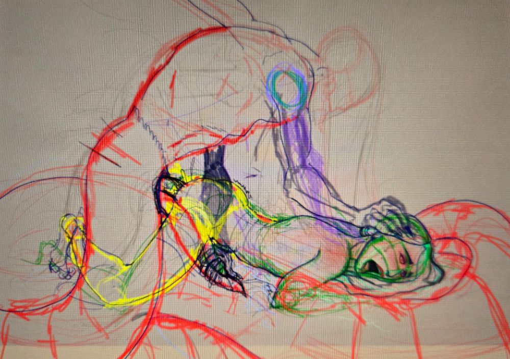 Necromancer acolyte getting penetrated by his master that was turned into a multi-armed snake monster.