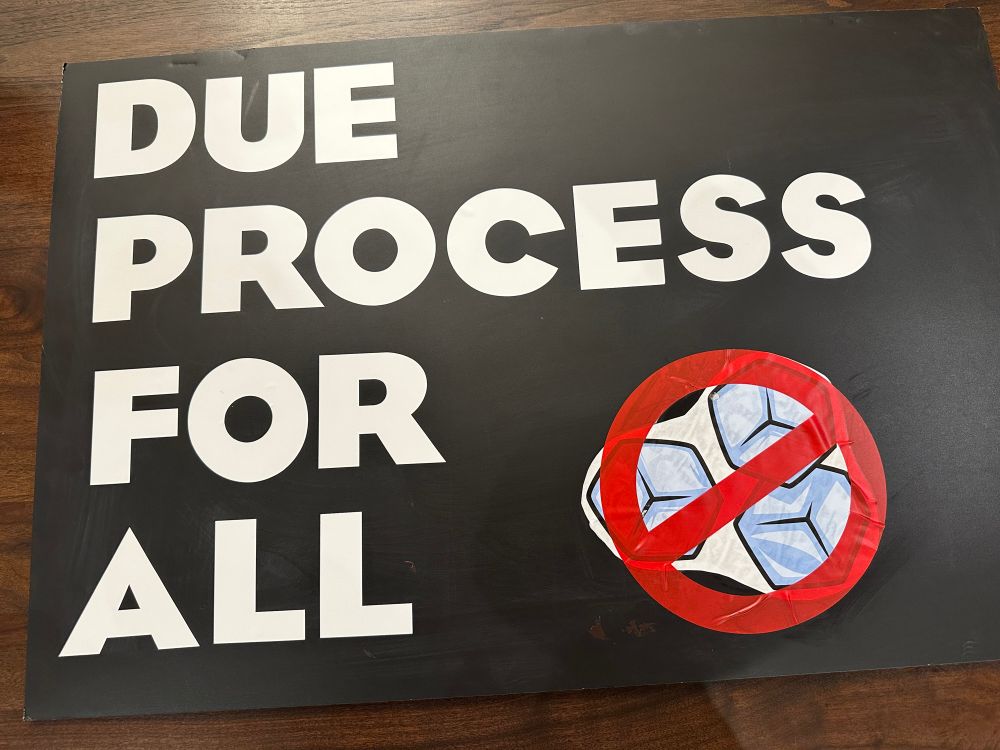 Due process for all. No ICE protest sign. 