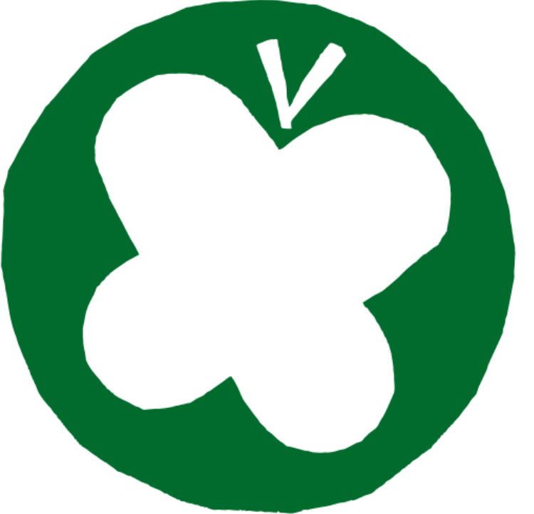 Het logo van de Partij voor de Dieren: een witte vlinder op een groene achtergrond.