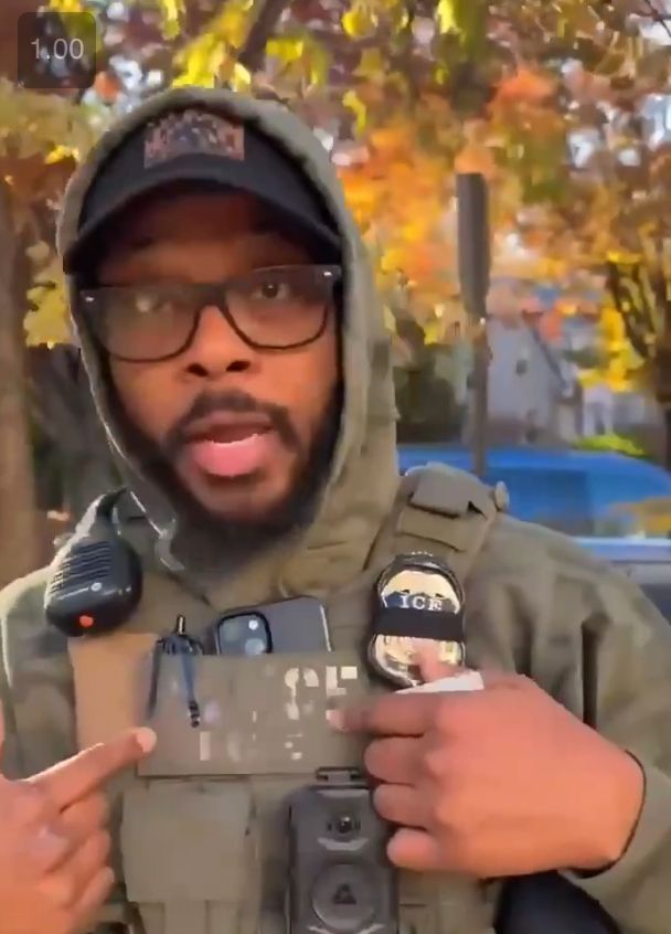 Screengrab of an unmasked fascist ICE agent as a kidnapping is in process in NW DC...