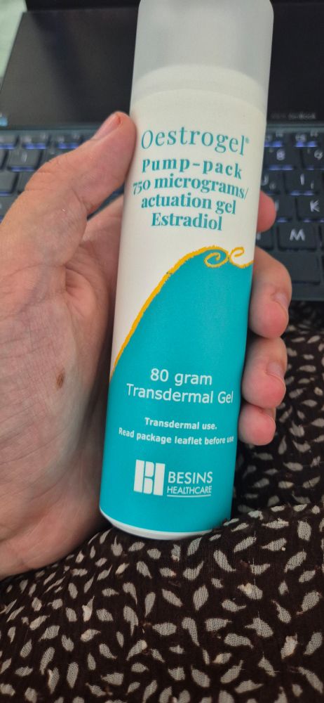 a bottle of estradiol gel that i was prescribed earlier today
