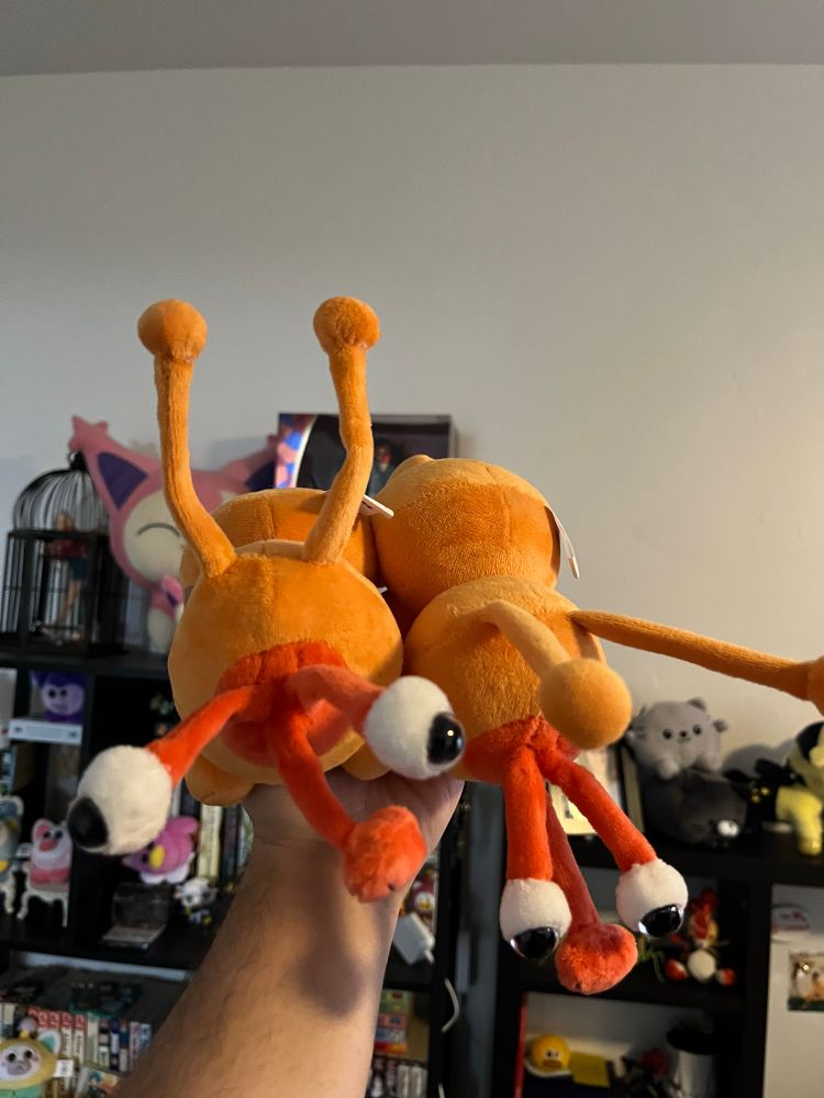I don’t know how to describe the probuscus peepy. Fungus-like creature plushies that stare at me at night.