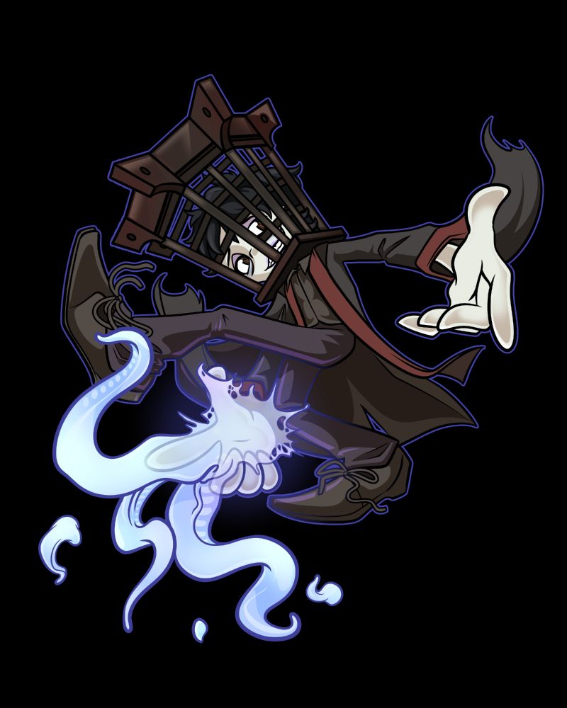 A cartoon of Bloodborne boss Micolash, Host of the Nightmare drawn in the style of Sonic the Hedgehog