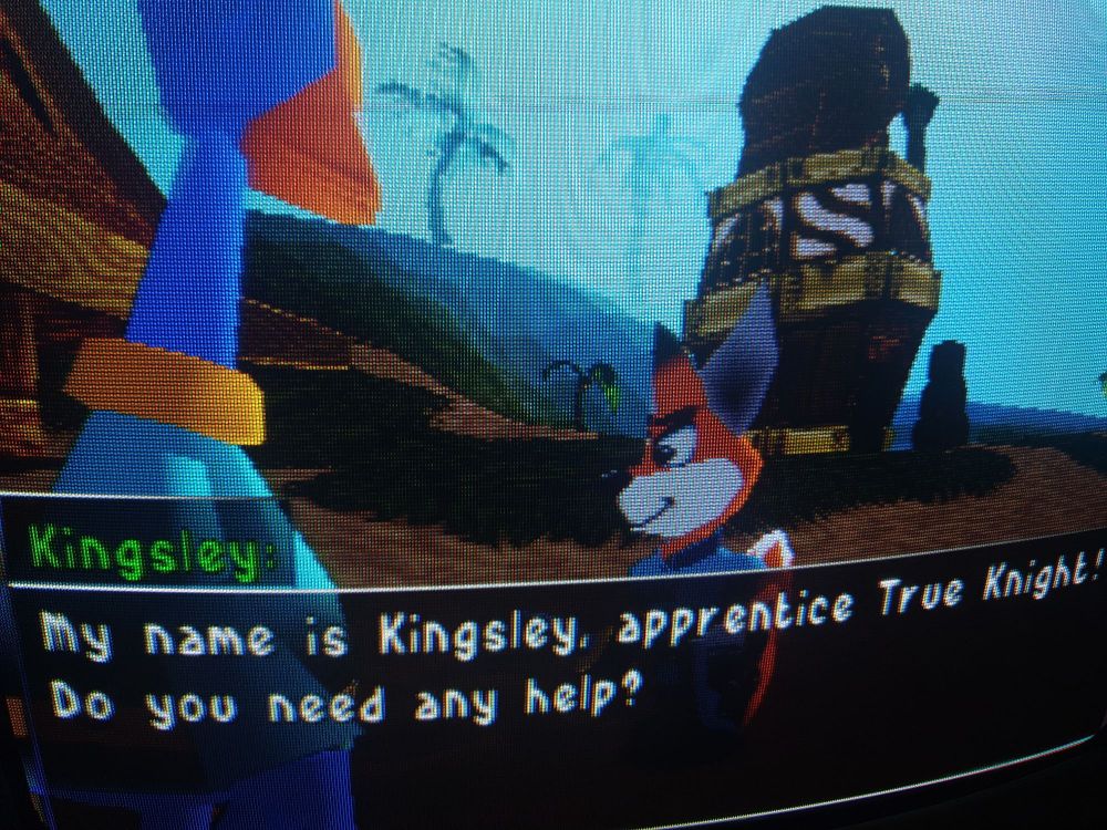 A gameplay snap with Kingsley conversing with a Goose. There's an Animal Crossing quality to the character designs and the talking sounds they all make 