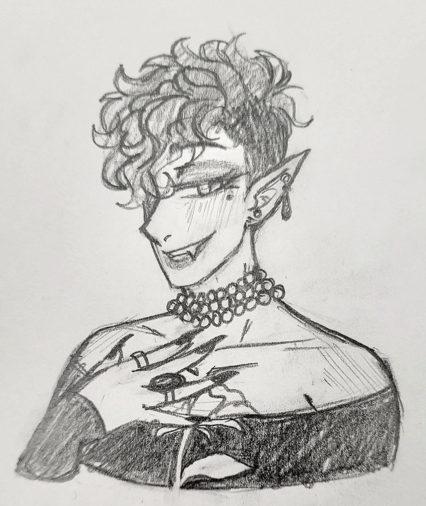 A closeup of Roland in the same dress as the last image ♡