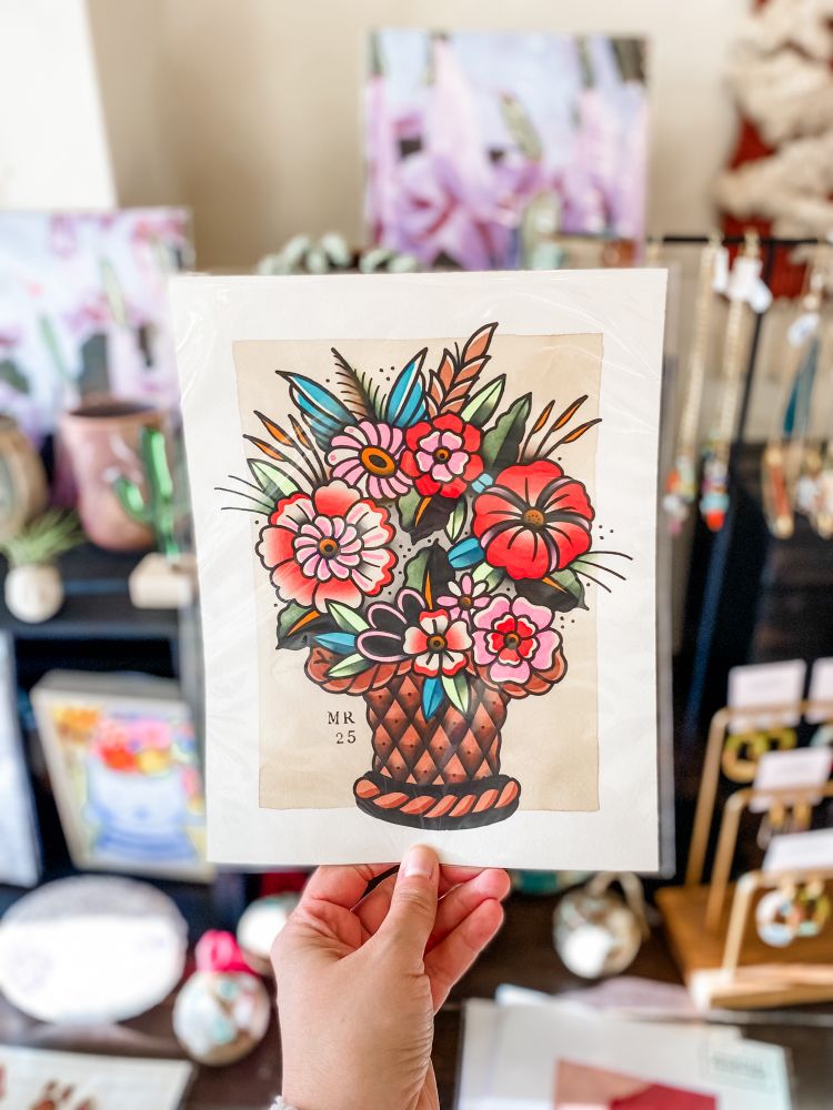 Flash art of a floral bouquet