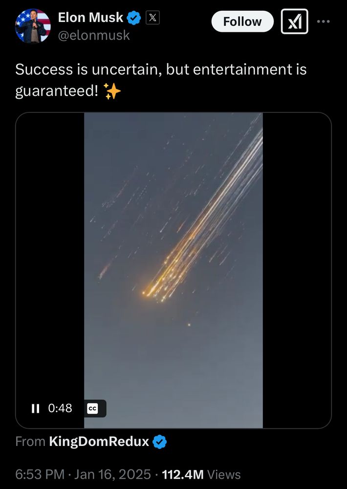 After his SpaceX rocket exploded, Elon Musk tweeted, "Success is uncertain, but entertainment is guaranteed!" 