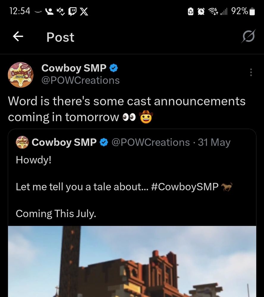 Cowboys smp cast announced soon /tomorrow 