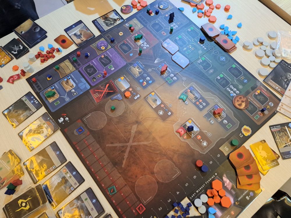 Dune Imperium Uprising. End of game table. Finished 2nd place