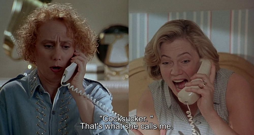 Gleeful Beverly wheedled distraught Dottie into saying "cocksucker."