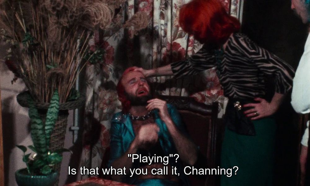 Channing caught "playing." "Is that what you call it, Channing? Or should I start calling you 'Connie' now?"