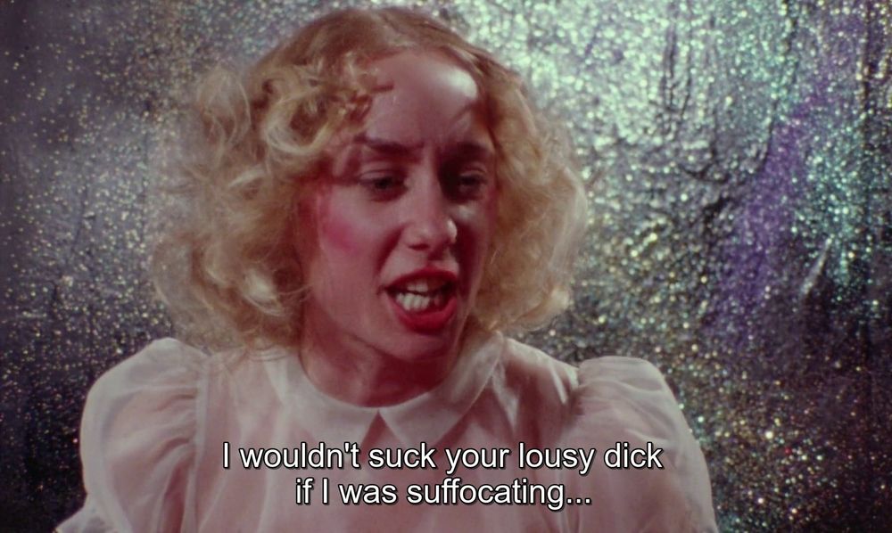 Taffy. "I wouldn't suck your lousy dick if I was suffocating..."