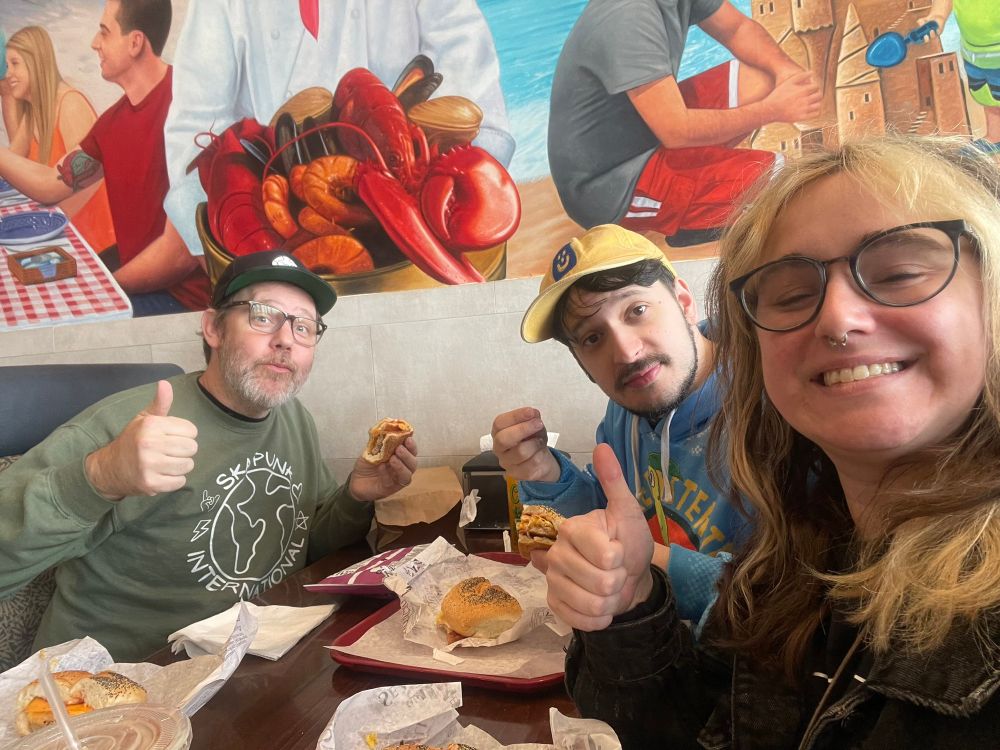 Michi, Diglo and Chris posing at a a whataburger 