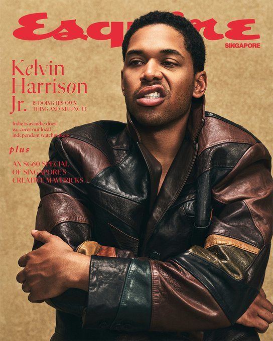 Kevin Harrison Jr. wearing Prada FW25 in the recent issue of Esquire Singapore