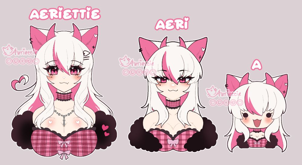 3 Versions of Aeri in the trend of shortening her name. Full version, slightly less detailed, and chibi!
