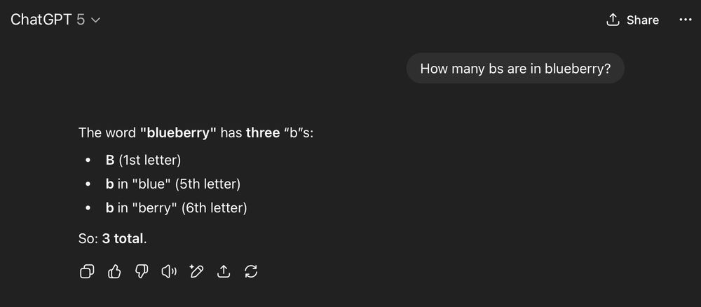> How many bs are in blueberry? The word 